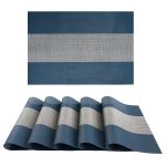 Set Of 6 Pvc Moroccan Inspired Placemats - Glacier Blue