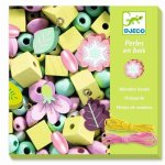 Flowers And Leaves Wooden Beads By
