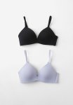 Cotton On Ultimate Comfort Wirefree T-Shirt Bra 2 Pack - Black & Washed Thistle