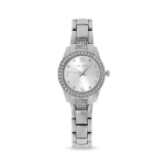 Ladies Silver Tone & Crystal Watch