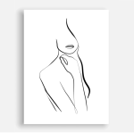 Woman Body One-line Drawing Wall Art Canvas Print 400 X 600