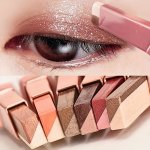 2-COLOR Pearly Glitter Eyeshadow Stick Waterproof Sweat-proof Smudge Proof Long-lasting Colorfast Eyeshadow Stick Essential Cosm
