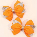 2PCS Cute Bow Hair Clip For Kids Girls Simple Grosgrain Ribbon Bows Hair Clips Hair Accessories