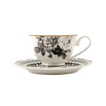 Jenna Clifford Black Rose Cup And Saucer- JC7236