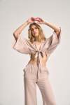 Kaia Wrap Tie Top - Stone - M-l