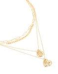 Goldair Gold Plated Cubic Zirconia Beaded Heart & Star Layered Necklace