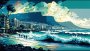 Canvas Wall Art - Canvas Wall Art Cape Town Beachfront Absract - B1103 - 120 X 80 Cm