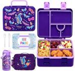 Rockpapa Chill Kids Lunch Box Set With Leakproof 5.5 Cups Bento Box Reusable Ice Pack 14OZ Insulated Water Bottle & Lunch Bag Bp