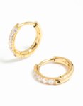 Goldair Gold Plated Surgical Steel Cubic Zirconia Hoop Earrings