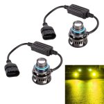 1 Pair 9006 27W DC12V Car Aluminum Alloy Flashing LED Headlight Gold Light