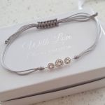 Christelle 925 Sterling Silver Crystal Friendship Bracelet Adjustable Cord