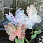 New 50CM Magic Colorful Butterfly Decoration Outdoor Wedding Dress Shooting Props Window Wedding Decoration Stereo Butterfly Dec
