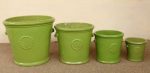 Medium Green Flower Emblem Planter – 33X35CM