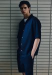 Relaxed Fit Linen Resort Shirt - Navy Blue