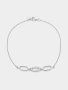 Sterling Silver Cubic Zirconia Triple Oval Link Bracelet