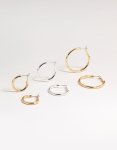 Mixed Metals Basic Thick Hoop Earrings 3-PACK
