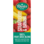Rhodes Strawberry & Banana 100% Fruit Juice Blend 200ML