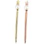 2PCS Metal Crown Rotating Ballpoint Pens Gel Ink Smooth Writing Business