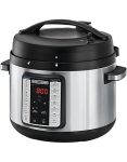 Black+Decker 1350W Electric Pressure Cooker 10 Liter Capacity Black silver