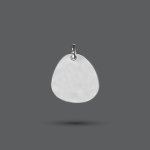 Silver Sketch Pebble Pendant