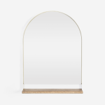 Emerging Creatives Bo Arch Mirror W shelf - Cream & Dark Oak