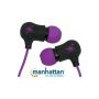 Manhattan Sound Science Nova Sweatproof Earphones - Lightweight Sweatproof Earphones With In-line MIC Black-purple Retail Box Limited Lifetime Warr