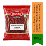 Premium Kashmiri Whole Red Chillies Kashmiri Lal Mirch Stalkless - Mildly Pungent Dried Pods Perfect For Rich Red Gravies Tandoo
