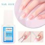 L-Bulice Brush-On Nail Glue Professional Nail System Gel Adhesive For Artificial Nails & Rhinestones - Bottle PVC Compatible Strong Adhesion Unscented (7ml/0.23 Fl Oz)