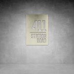 House Number D18 - 300 X 500 Matt Silver Warm White