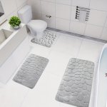 3PCS Ultra Absorbent Bath Mat Set Non-slip Bathroom Floor Mat Ultra Soft Comfortable Contour Carpet Premium Bath Rug Set For Bat