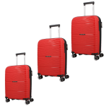 Pierre Cardin Montpellier 3 Piece Set - Red - Ys Travel Bags