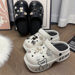 Women's Cute Bear Pattern Clogs Casual Slip On Garden Shoes Women's Comfortable Shoes