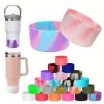 1PC Colorful Silicone Cup Boot For Stanley Quencher 40OZ/30OZ Tumbler With Handle & For Iceflow 20OZ/30OZ Non-slip Water Bottle 