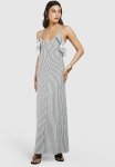 Striped Ruffle Midaxi Dress - Multi