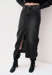 Denim Maxi Skirt - Black