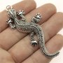 2pcs 71x30mm Ancient Silvery/Ancient Copper Gecko Lizard Cute Animal Pendants DIY Handmade Jewelry Personality Necklace Keychain Bag Clothing Pendants Accessories