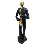 Resin Saxophonist Decor Figurine Black And Gold 30CM