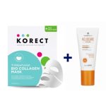 Heliocare Gel Colour Brown 50ML +korect Triglowfusion Bio Collagen Face Mask + Free Neck Mask 2-PIECE Treatment Set Bundle Cosme