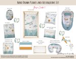 Cot Duvet Bedding Hand Drawn Planes And Air Balloons Set