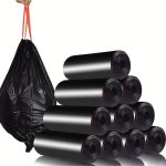 Extra Thick Drawstring Trash Bags - Multi-purpose Disposable Plastic Garbage Bags For Home Cleaning In Bedroom Bathroom Living R