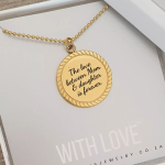 Charmari Personalized Necklace Gold Stainless Steel Size: 25MM On 50CM Chain Ready In 3 Days
