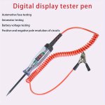 Car Test Pen Circuit Tester Dc Truck Voltage Digital Display Long Probe Pen With Light Automotive Diagnostic Tools Auto Repair T