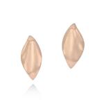 Organic Small Leaf Earrings - 18KT Rose Gold Vermeil