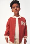 Sweatshirt Baseball Jacket - Brick Red Ny