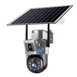 Solar 4G Sim Security Camera 4MP Dual Lens 360 Motion Detection Night Vision Two-way Audio IP66 Waterproof Gc