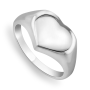 Sterling Silver Womens Heart Signet Ring