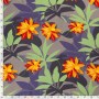 Midnight Viscose Twill Flower Mid Grey 19031-063