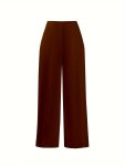 Plus Size Slant Pockets High Waist Tailored Pants Casual Skinny Solid Color Workplace Suit Pants For Every Day Women's Plus Size