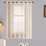 Matoc Designs Shorter Curtain - Mystic Voile - Taupe - Eyelet - Single Layer - 300CM W X 123CM H