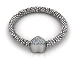 DESTINY Heart Bracelet With Swarovski Crystals - Silver